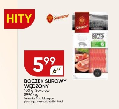Boczek surowy wędzony promocja w Chata Polska
