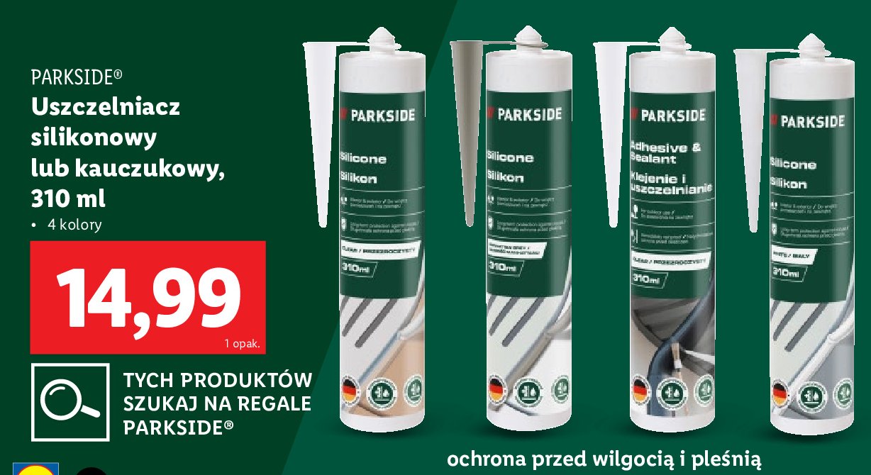Silikon sanitarny antracyt Parkside promocja