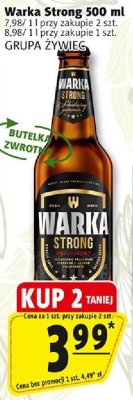 Piwo Warka Strong 500 ml GRUPA ŻYWIEC promocja w Prim Market