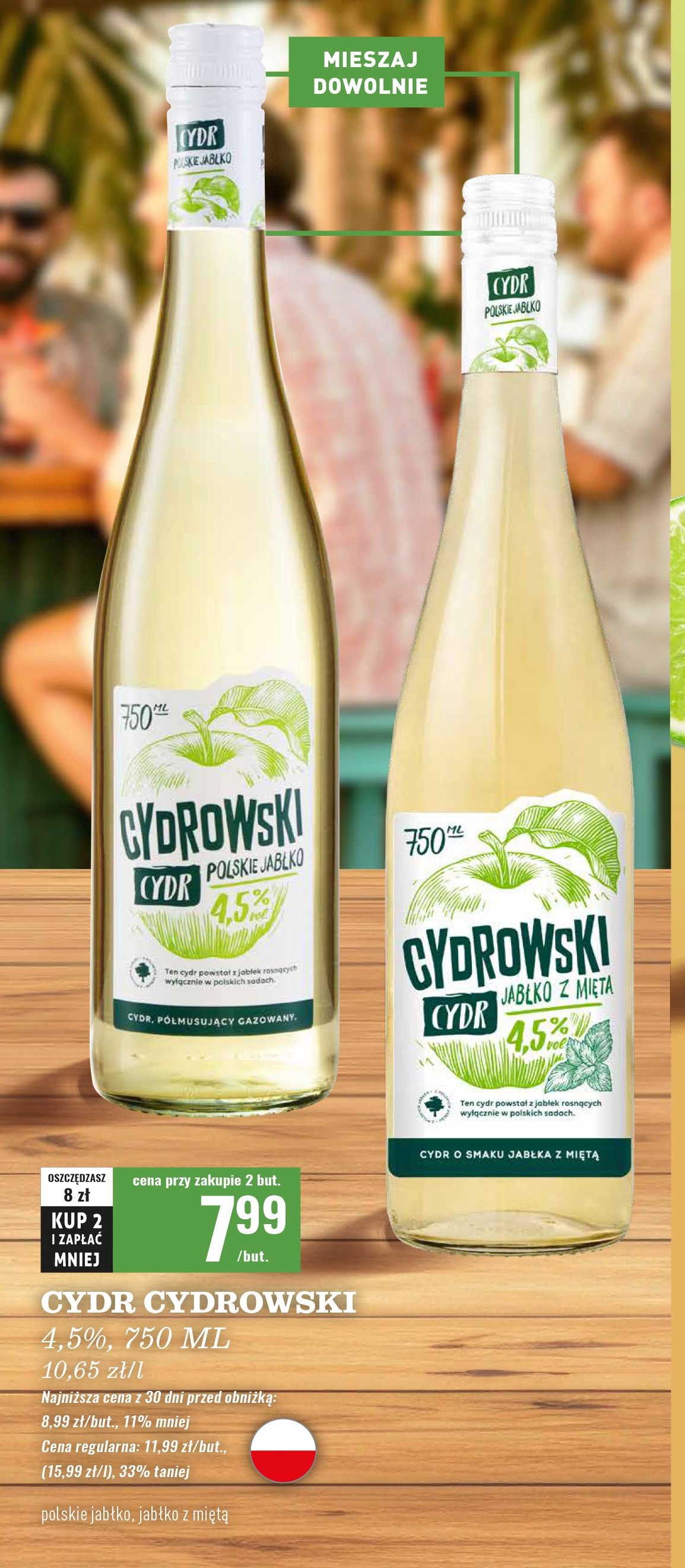 Cydr polskie jabłko CYDROWSKI promocja w Biedronka