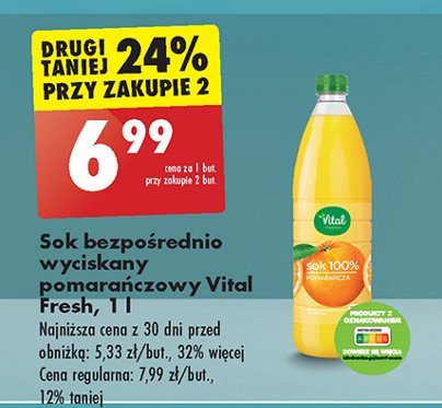 Sok pomarańczowy Vital fresh promocja