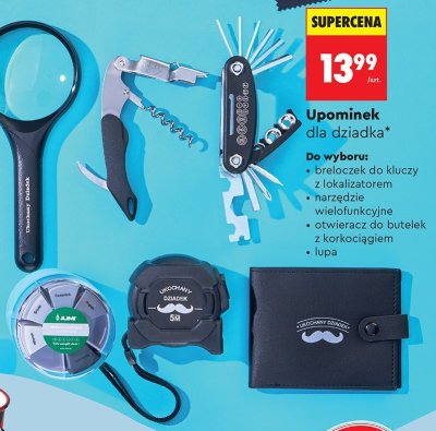 Upominek dla dziadka: otwieracz do butelek z korkociągiem promocja w Biedronka