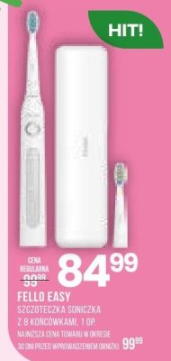 Szczoteczka soniczna FELLO EASY z bazą ładującą, 1 OP promocja w Drogerie Natura