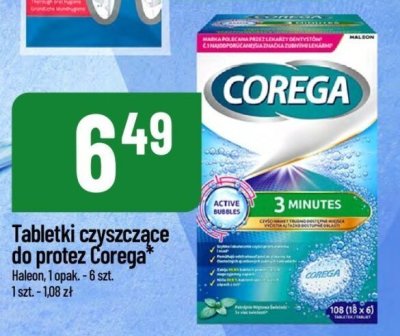 Tabletki czyszczące do protez Corega promocja w POLOmarket