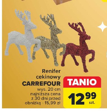 Renifer cekinowy 20 cm Carrefour promocja w Carrefour Market