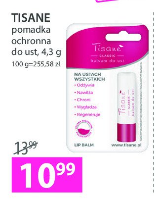 Pomadka do ust classic Tisane promocja