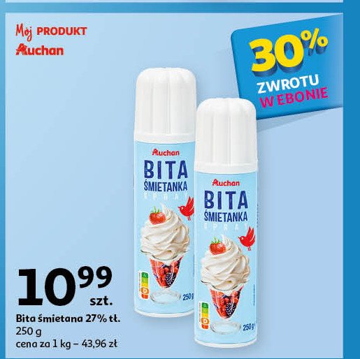 Bita śmietana Auchan różnorodne (logo czerwone) promocja