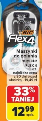 Maszynki do golenia męskie BIC Flex 4 4 szt. promocja w Carrefour