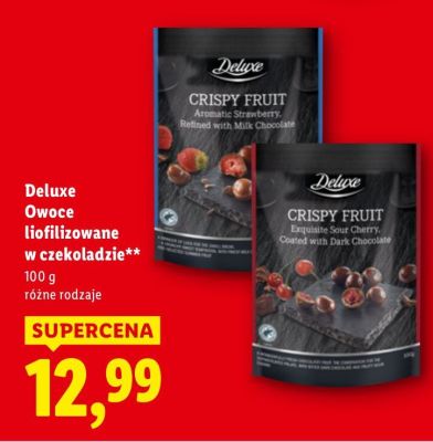 Owoce liofilizowane w czekoladzie Deluxe promocja w Lidl