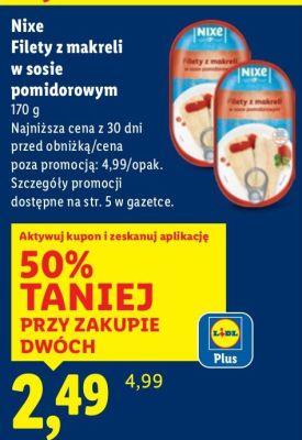 Filety z makreli w sosie pomidorowym promocja w Lidl