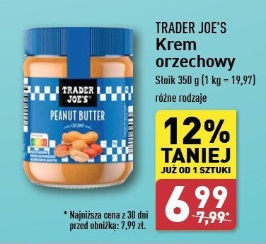 Masło orzechowe crunchy Trader joe's promocja w Aldi