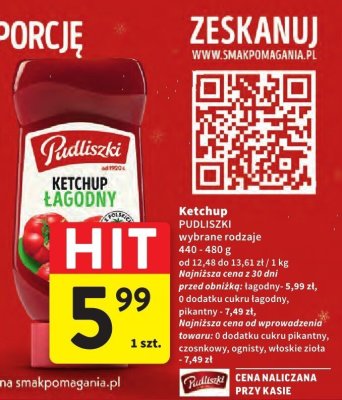 Ketchup PUDLISZKI wybrane rodzaje promocja w Intermarche