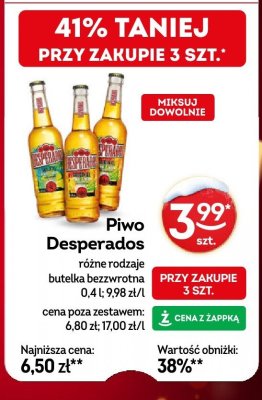 Piwo Desperados różne rodzaje promocja w Żabka