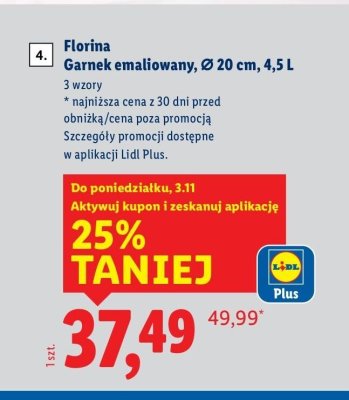 Garnek emaliowany ⌀ 20 cm promocja w Lidl