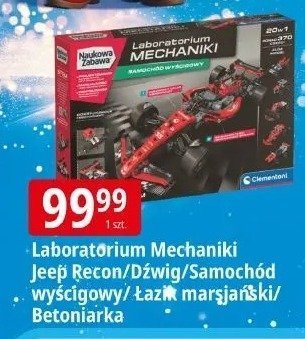 Laboratorium Mechaniki Jeep Reczor Dwuoś/Samochód wyścigowy/Łazik marsjański/Betoniarka Clementoni promocja w Leclerc