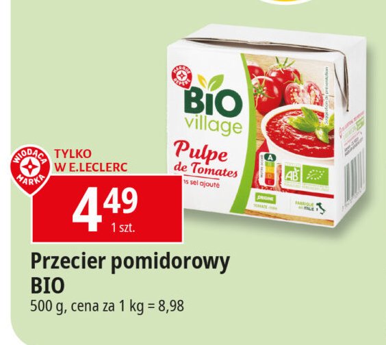 Przecier pomidorowy Wiodąca marka bio village promocja