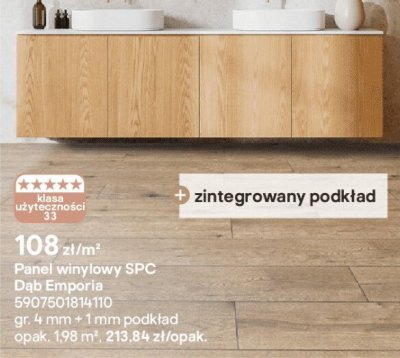 Panel winylowy SPC Dąb Emporia promocja w Castorama