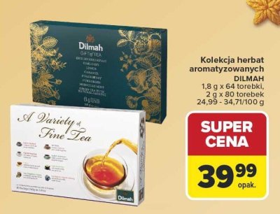 Herbata Kolekcja herbat aromatyzowanych DILMAH 2 g x 80 torebek promocja w Carrefour