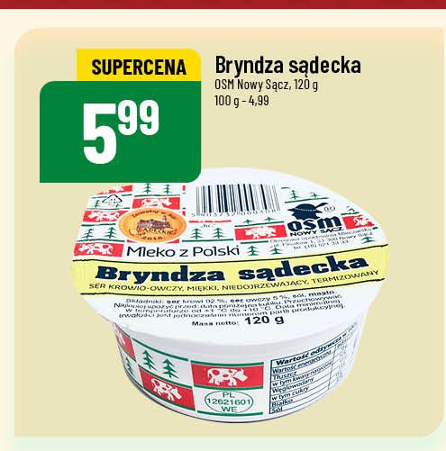 Bryndza sądecka Osm nowy sącz promocja