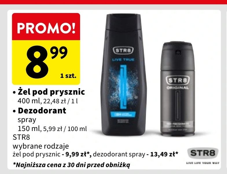 Żel pod prysznic Str8 live true promocja w Intermarche