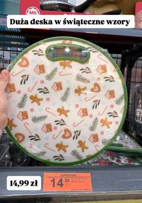 Deska świąteczna okrągła do krojenia  promocja w Biedronka