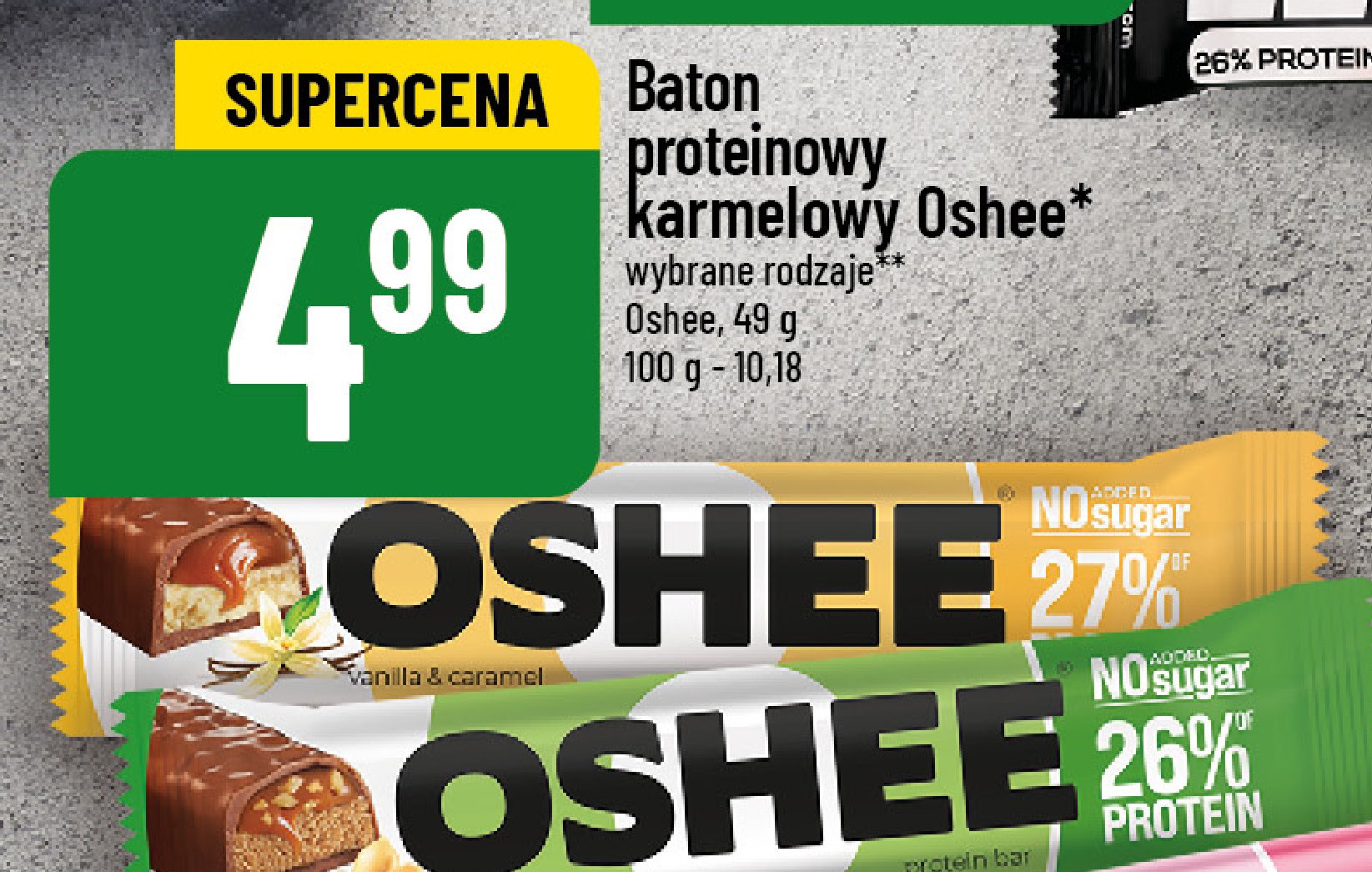 Baton waniliowo-karmelowy Oshee protein promocja