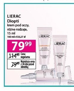 Krem-żel energetyzujący pod oczy Lierac diopti creme promocja