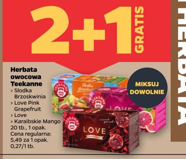 Herbata pink grapefruit Teekanne love promocja w Netto