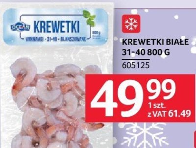 Krewetki białe 31-40 800 g promocja w Selgros