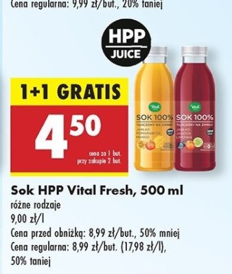 Sok jab艂ko-jagoda-limonka Vital fresh promocja