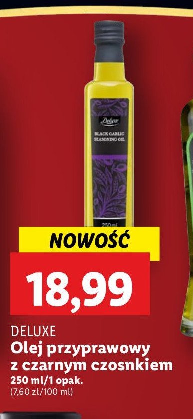 Olej przyprawowy z czarnym czosnkiem Deluxe promocja