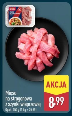 Mięso na strogonowa z szynki wieprzowej promocja w Aldi