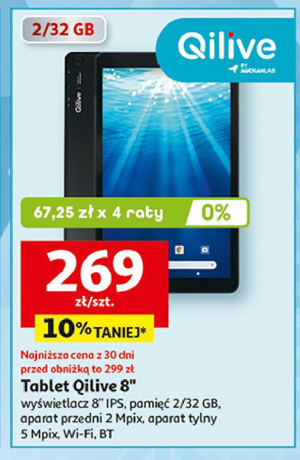 Tablet 8" dual 8gb Qilive promocja