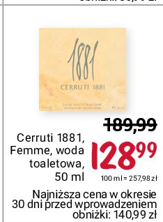 Woda toaletowa Cerruti 1881 femme promocja