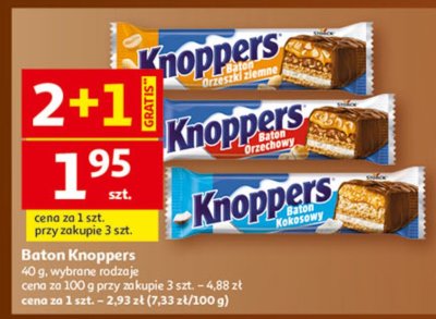 Baton Knoppers orzechowy, kokosowy promocja w Auchan