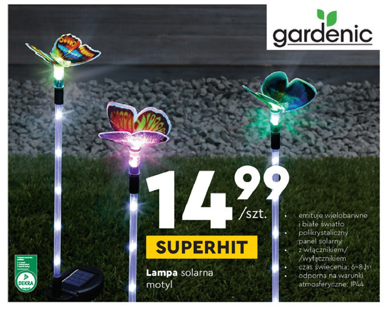 Lampa solarna motyl Gardenic promocja