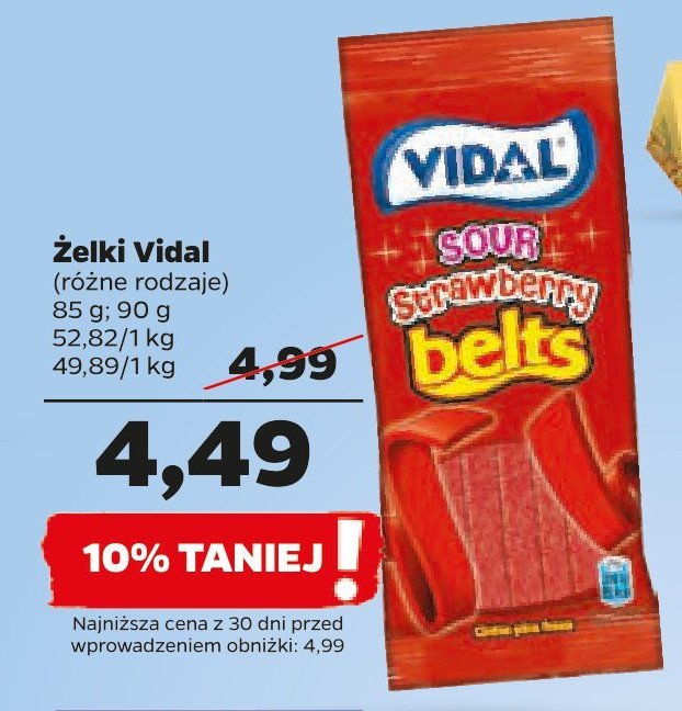 Żelki belts truskawkowe Vidal promocja