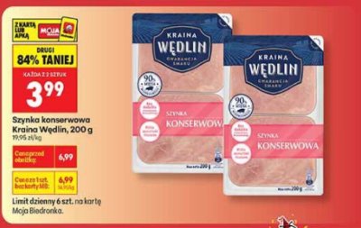 Szynka konserwowa Kraina Wedlin, 200 g promocja w Biedronka