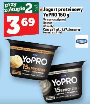 Jogurt proteinowy YoPRO 160 g, wybrane asortymenty Danone promocja w TOPAZ