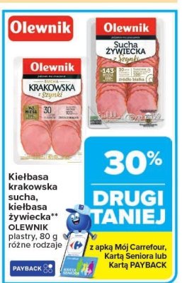 Kie艂basa krakowska sucha staropolska Olewnik promocja w Carrefour