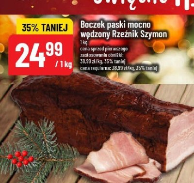 Boczek pęski mocno wędzony Rzeźnik Szymon promocja w POLOmarket