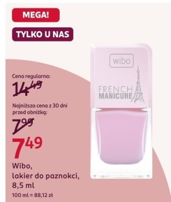 Lakier Wibo do paznokci, 8,5 ml promocja w Rossmann