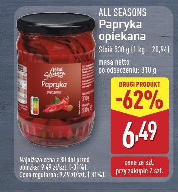 Papryka opiekana All seasons promocja w Aldi