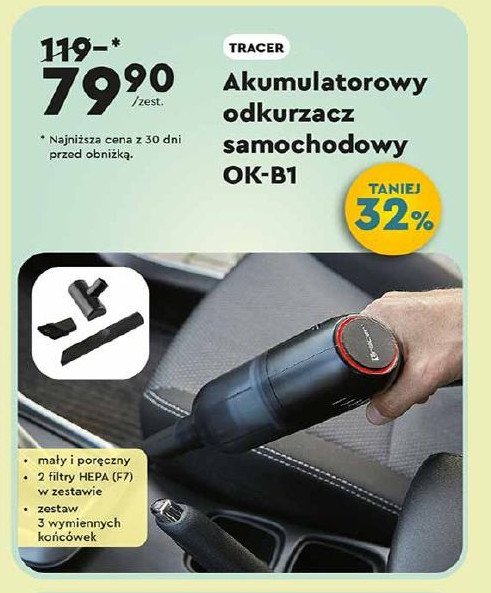 Odkurzacz samochodowy ok-b1 Tracer promocja w Biedronka