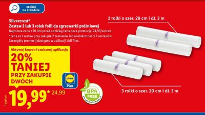 Rolki folii do zgrzewarki próżniowej Silvercrest 2 lub 3 szt. promocja w Lidl