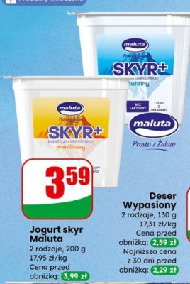 Jogurt skyr naturalny promocja w Dino