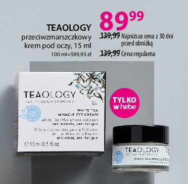 Krem pod oczy z białą herbatą Teaology tea infusion skincare promocja