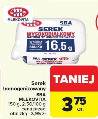 Serek homogenizowany SBA MLEKOVITA 150g promocja w Carrefour