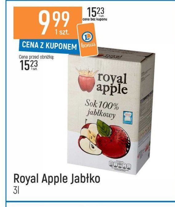 Sok jabłkowy Royal apple promocja
