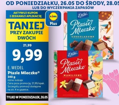 Czekoladki waniliowe E. wedel ptasie mleczko promocja